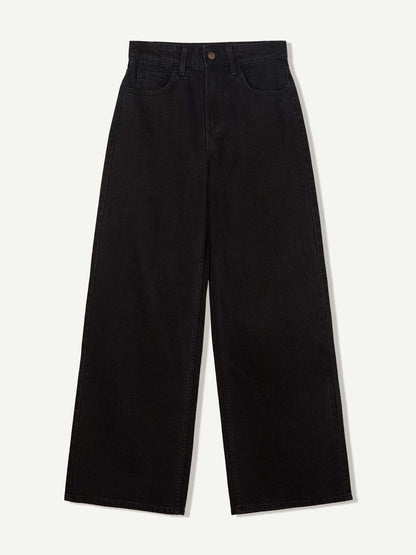 Women Urban Wide Leg Mid-Rise Stretchable Jeans