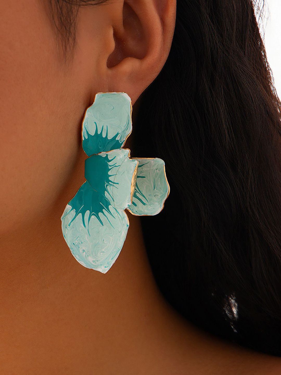 Leaf Shaped Drop Earrings