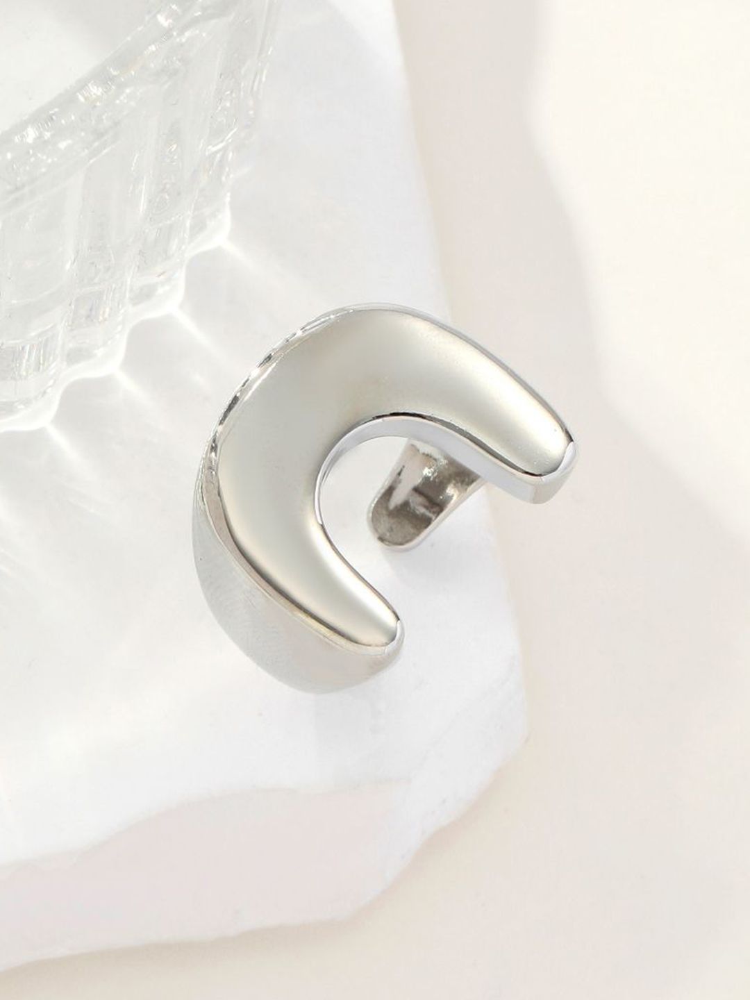 SALTY Women & Girls Moonbend Silver Stylish Adjustable Finger Ring