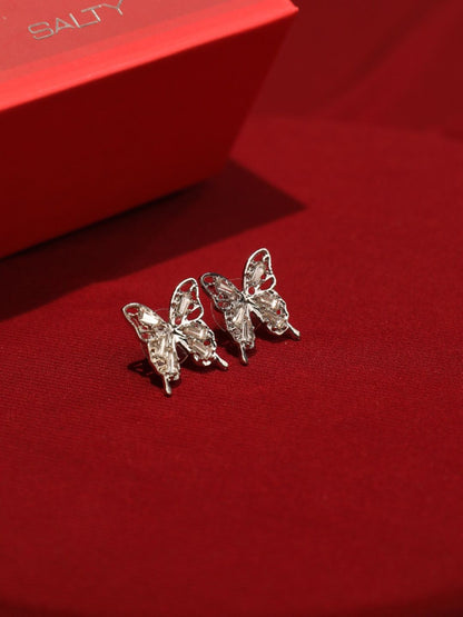 SALTY Stone Studded Butterfly Studs Earrings