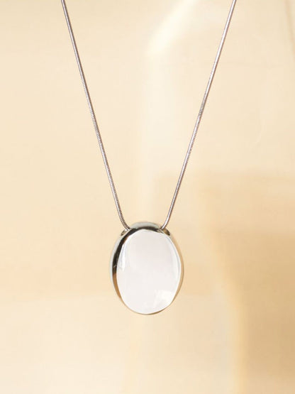SALTY Stone-Studded Stainless Steel Pendants With Chains