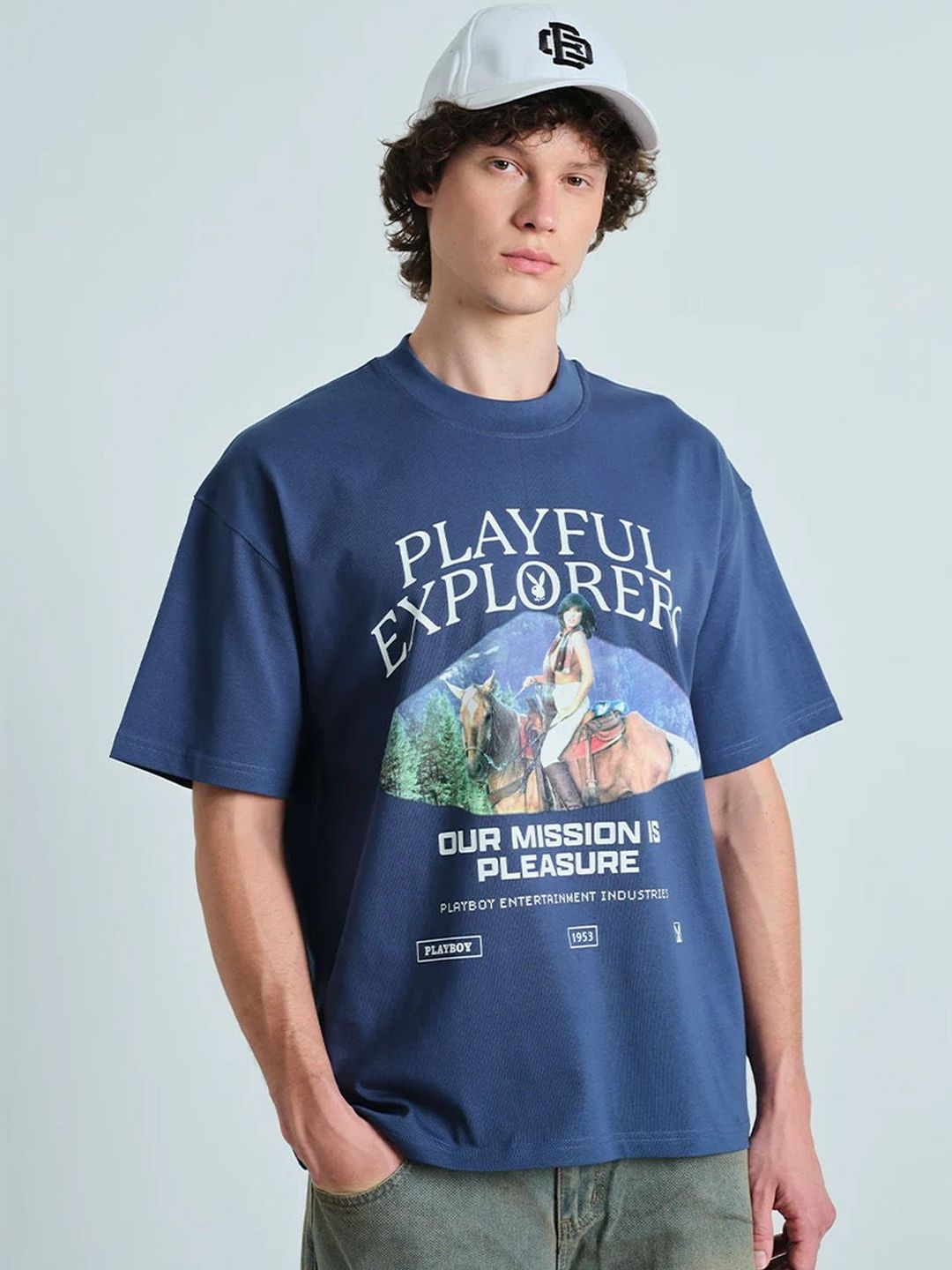 Playful Explorers Playful Explorers Blue Oversized T-shirt