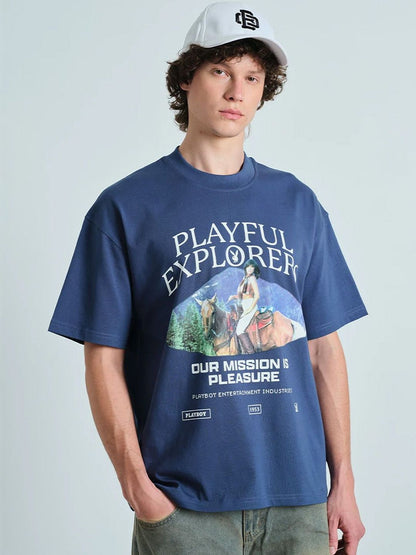 Playful Explorers Playful Explorers Blue Oversized T-shirt