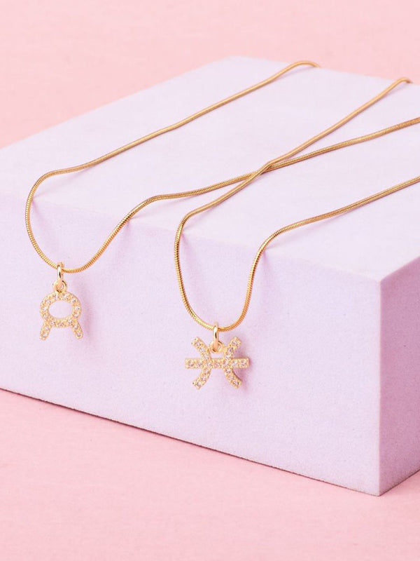 SALTY Set Of 2 Taurus & Pisces Pendant With Chain