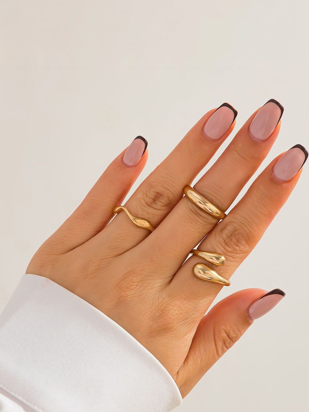 Set of 3 Gold-Plated Finger Ring