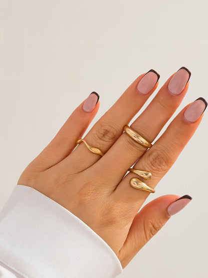 Set of 3 Gold-Plated Finger Ring