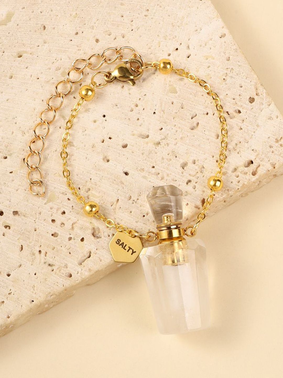SALTY Women Howlite Perfume Bottle Charm Bracelet