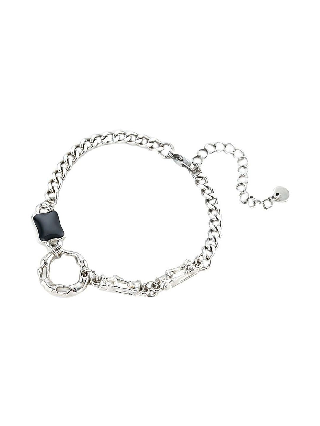 Men Handcrafted Silver-Plated Link Bracelet