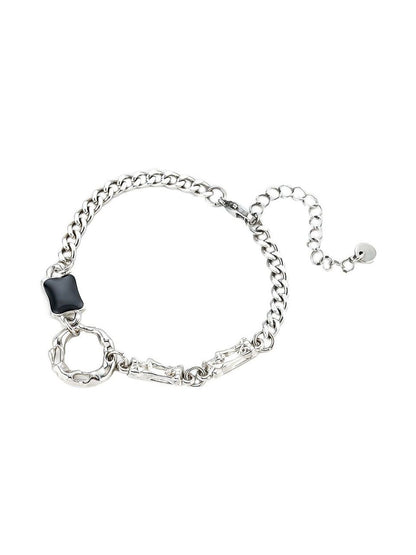 Men Handcrafted Silver-Plated Link Bracelet