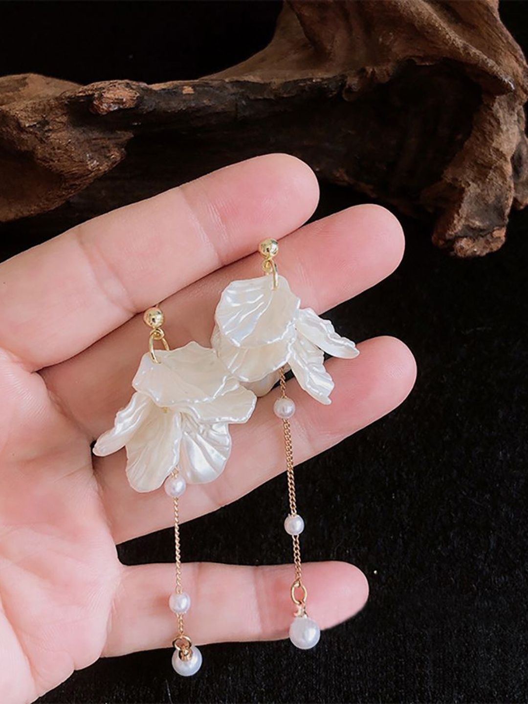 Leaf Shaped Drop Earrings