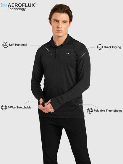 Men Solid Polo Collar T-shirt