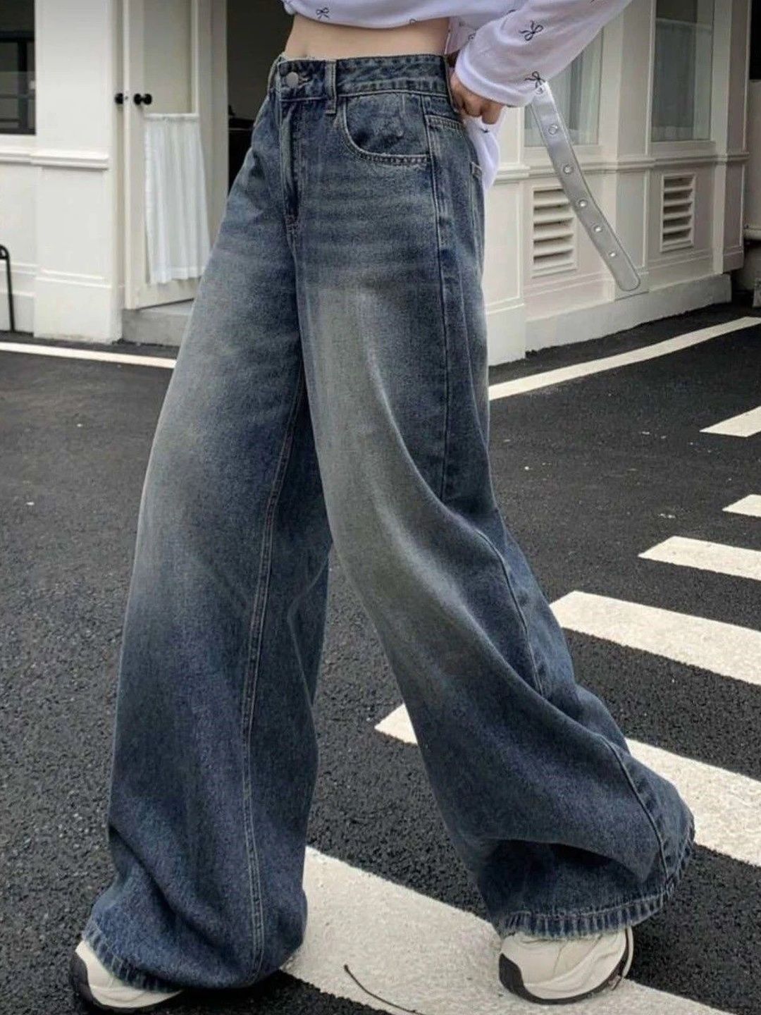 The Roadster Life Co. Smart Wide Leg High-Rise Mildly Distressed Heavy