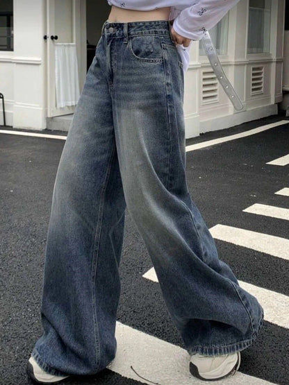 The Roadster Life Co. Smart Wide Leg High-Rise Mildly Distressed Heavy