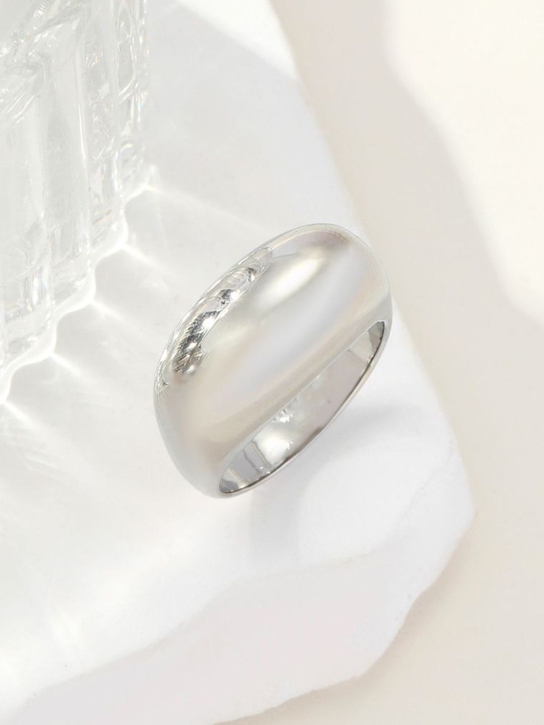 SALTY Silver Plated Stackable Ring for Women & Girls Stylish Adjustable Finger Ring