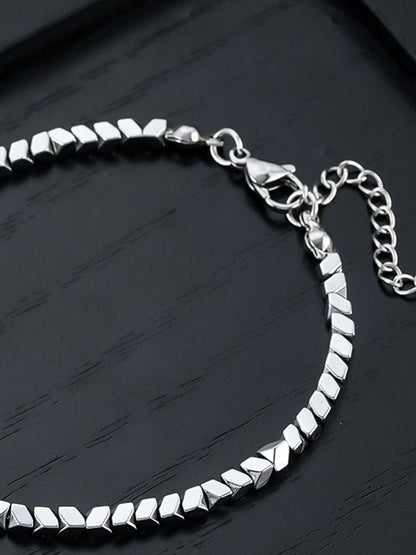 Men Silver-Plated Wraparound Bracelet