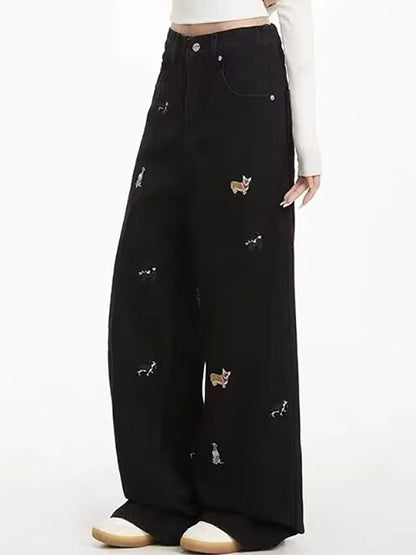 Women Relaxed Fit Light Fade Applique Stretchable Jeans