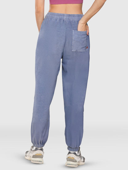 Women Wide-Leg Mid-Rise Acid Wash Joggers