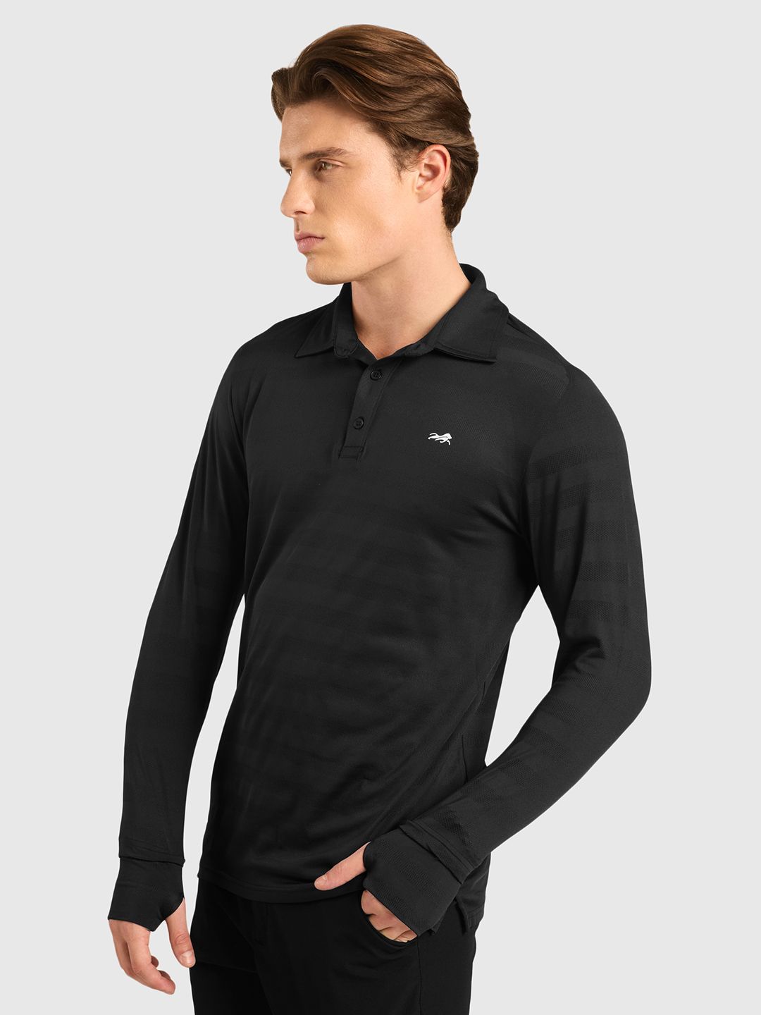 Men Solid Polo Collar T-shirt