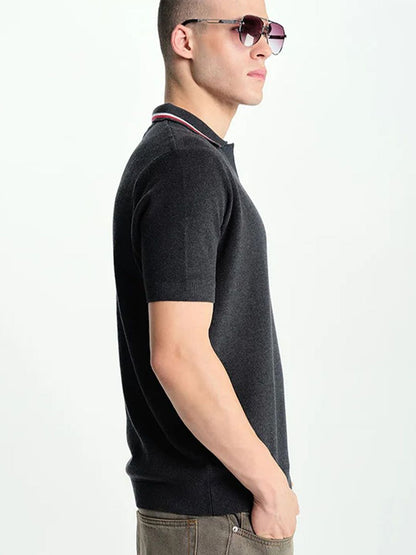 Men Printed Polo Collar Pockets T-shirt