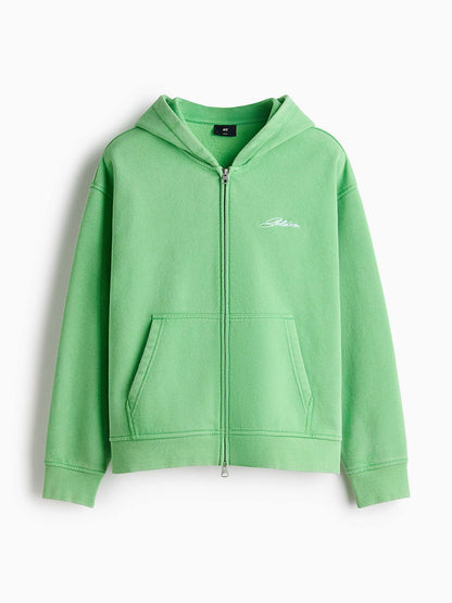 Loose Fit Boxy Zip-Through Hoodie