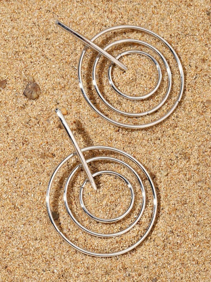 SALTY Pack of 2 Women Captivating Luxury Silver Earring