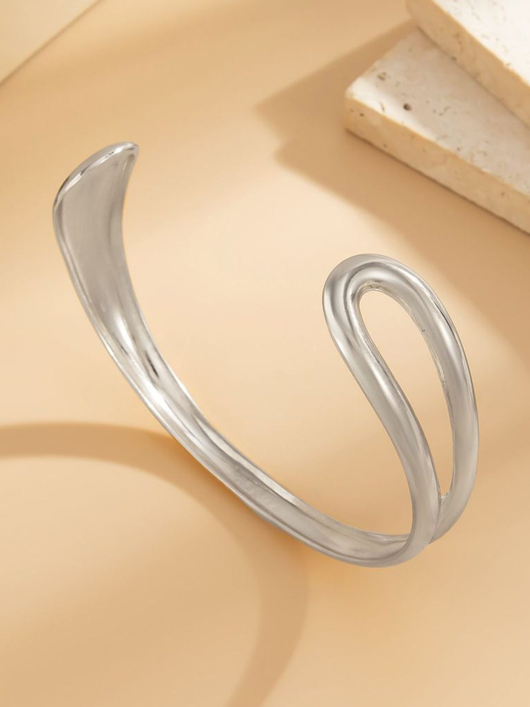 Women Silver-Plated Cuff Bracelet