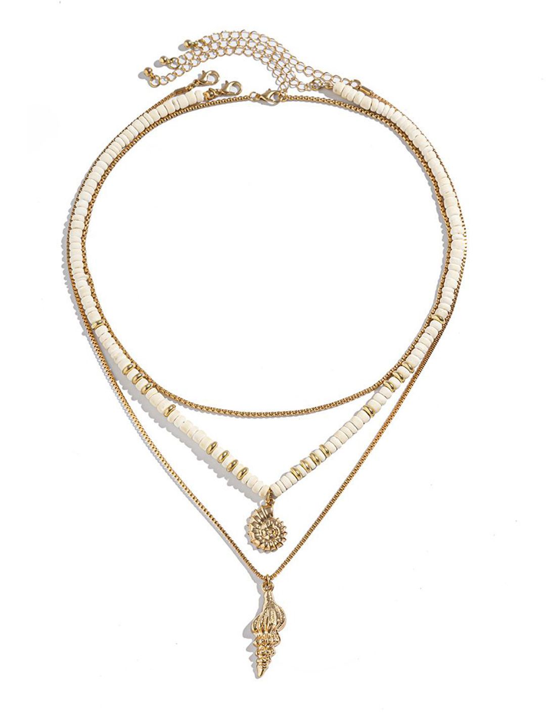 Gold-Plated Artificial Baeded MInimal Necklace