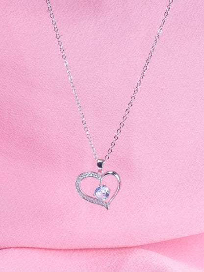 SALTY Sophisticated Stone Heart Neck Chain For Women & Girls