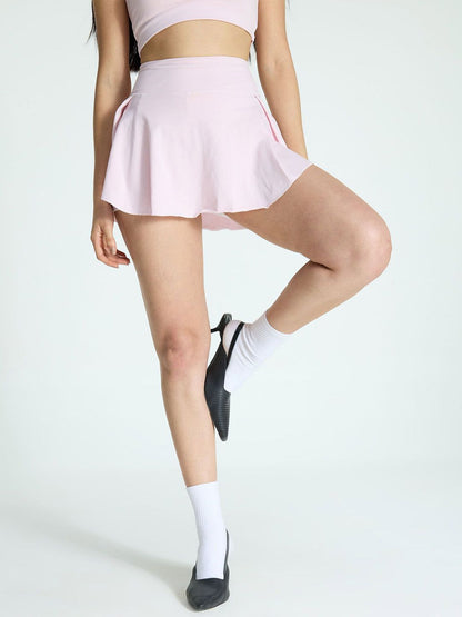 Women Pink Cotton Twirl Skort