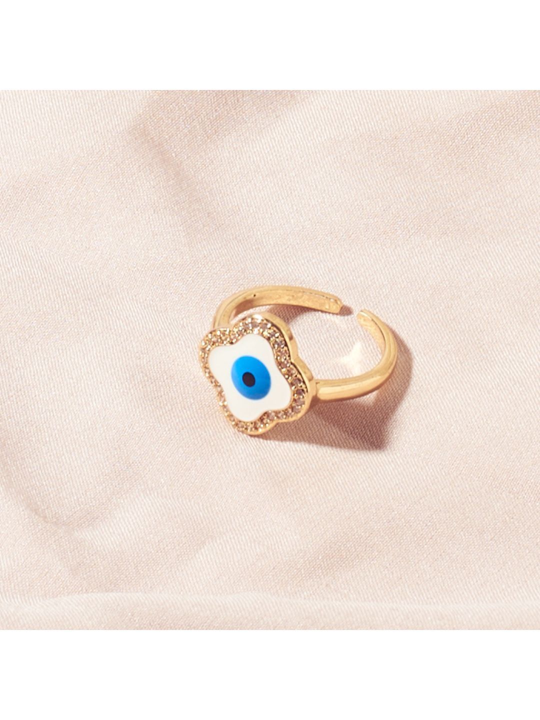 SALTY Chic Evil Eye Tassel Bangle & Greek Evil Eye Ring Jewellery Set