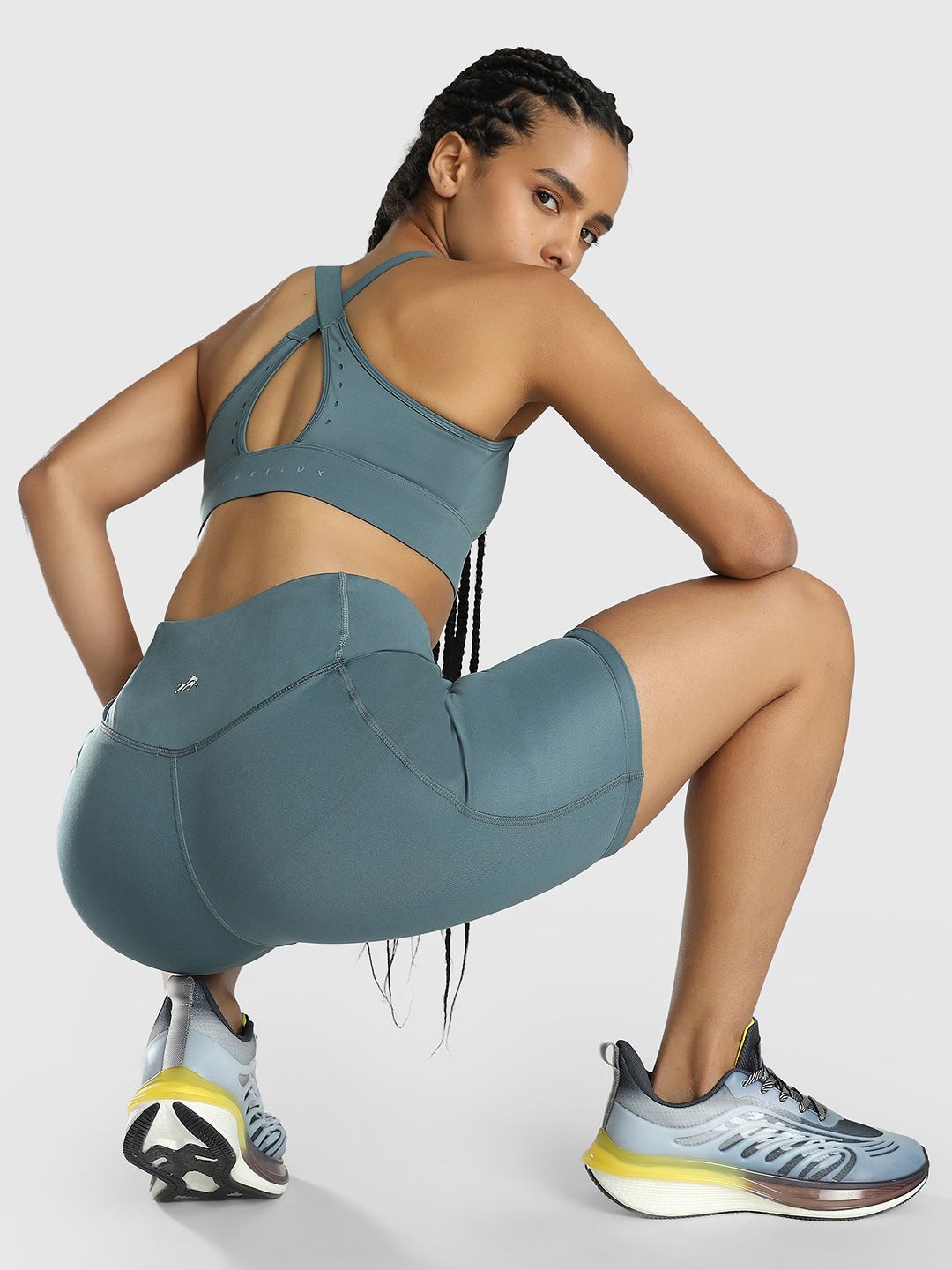 Women Slim Fit High-Rise Cycling Sports Shorts