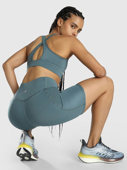 Women Slim Fit High-Rise Cycling Sports Shorts