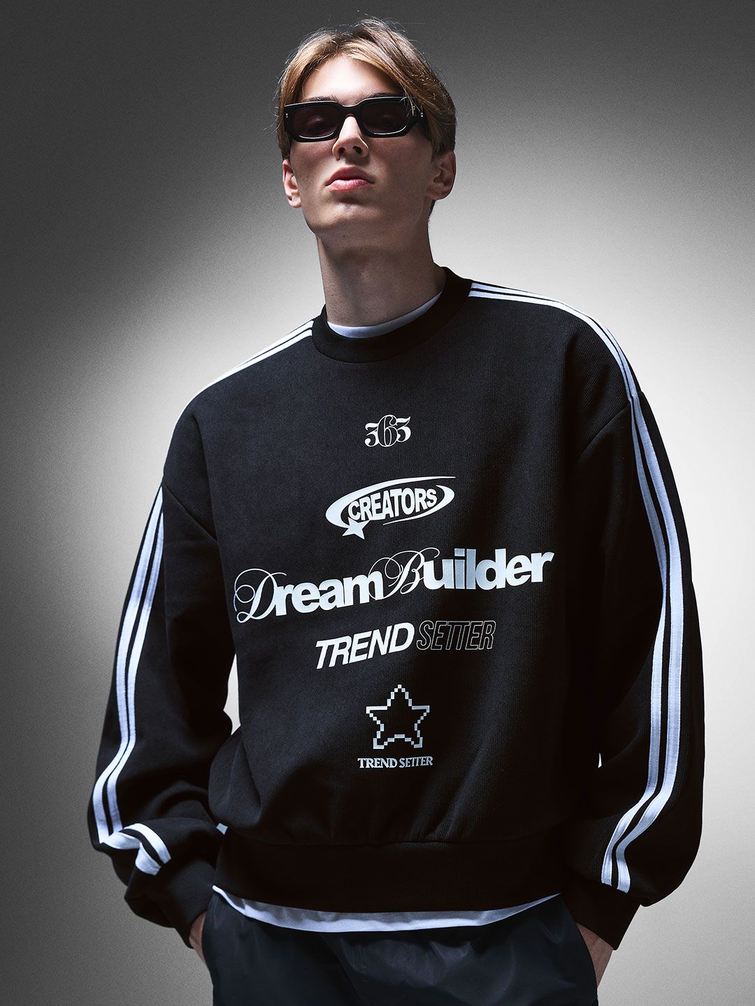 Needlecord print sweatshirt