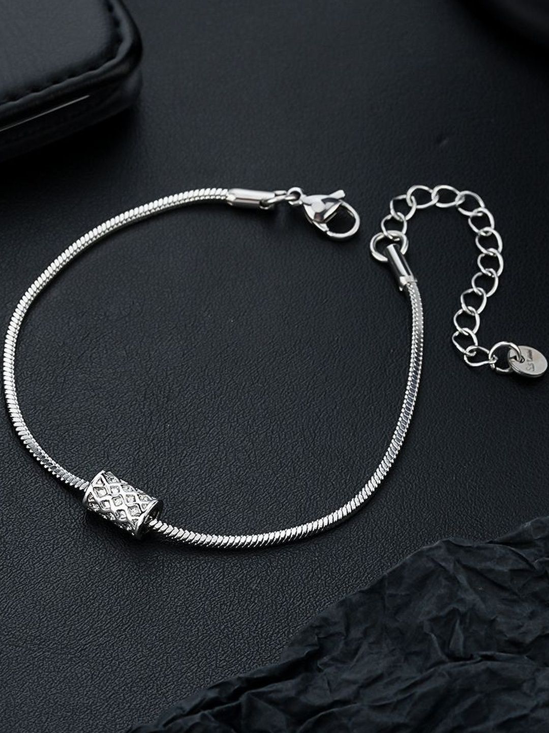 Men Silver-Plated Armlet Bracelet