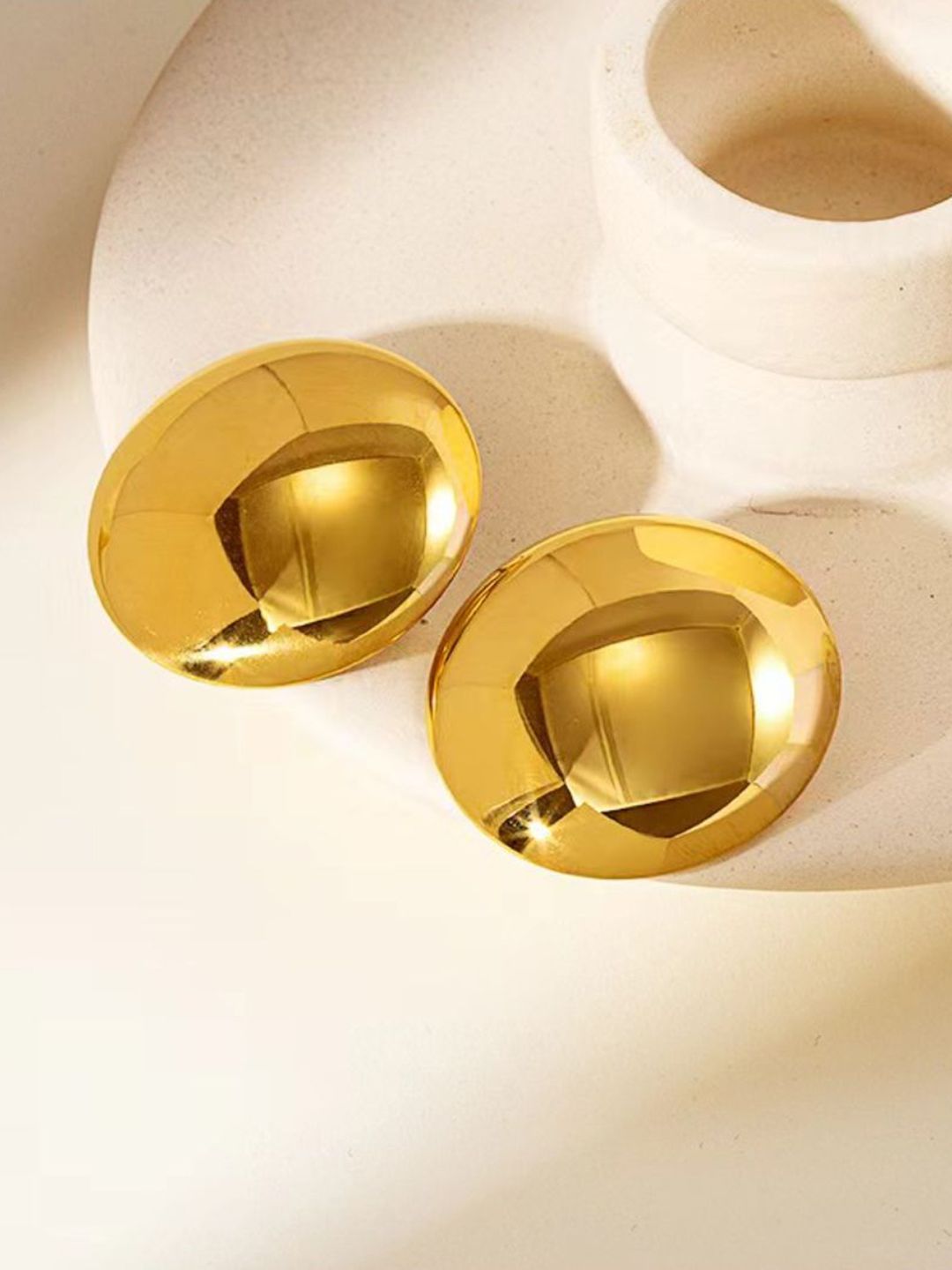 SALTY Sunlit Gold-Plated Contemporary Studs Earrings