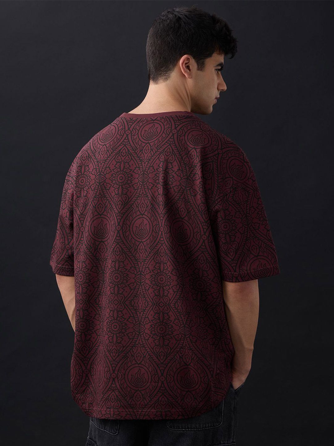 Men Oversized Avatar Brown Tshirts
