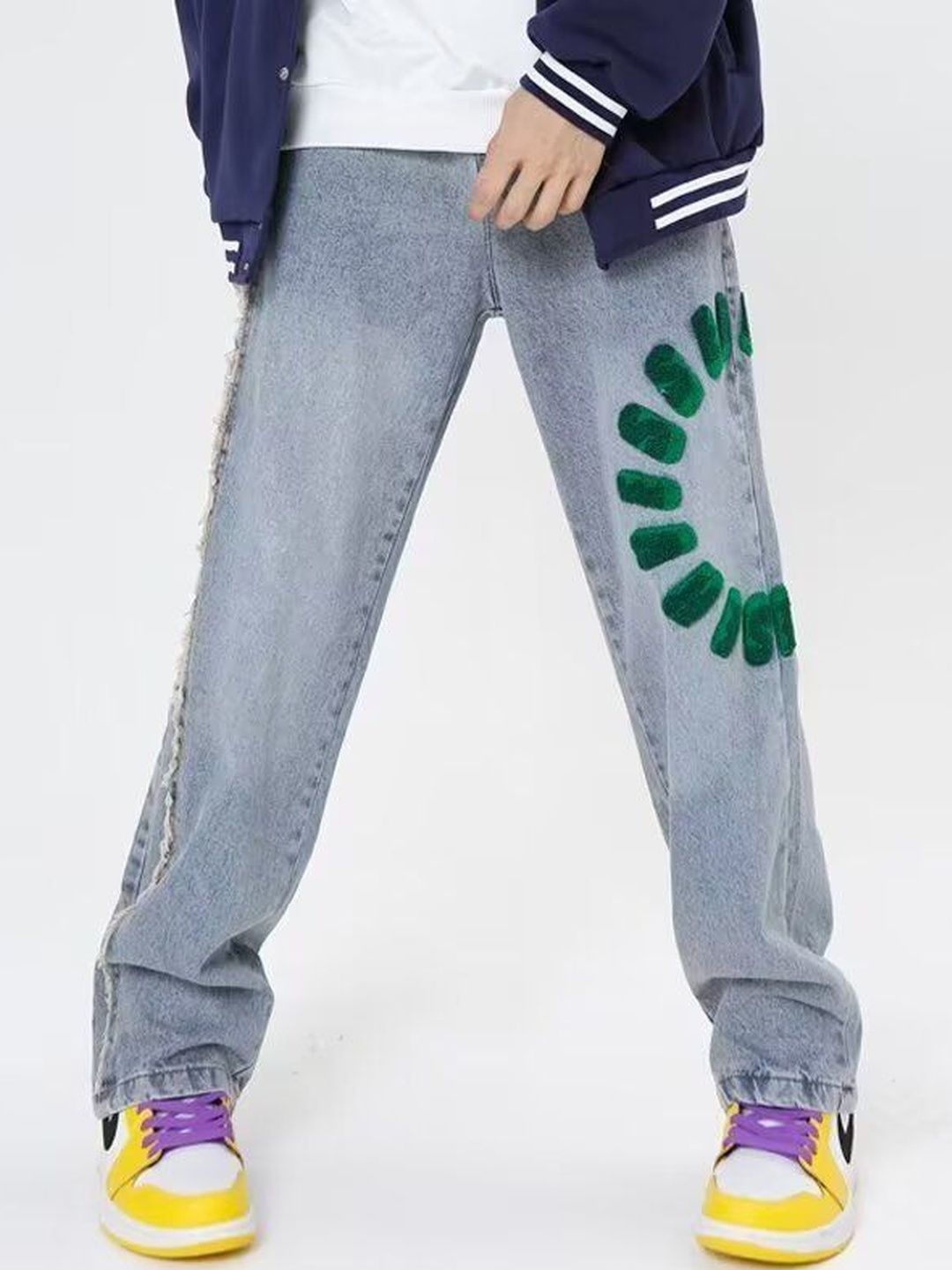 Men Baggy Fit Mid-Rise Medium Shade Jeans