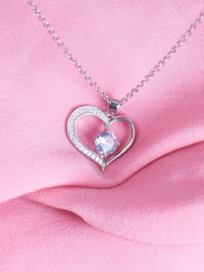 SALTY Sophisticated Stone Heart Neck Chain For Women & Girls