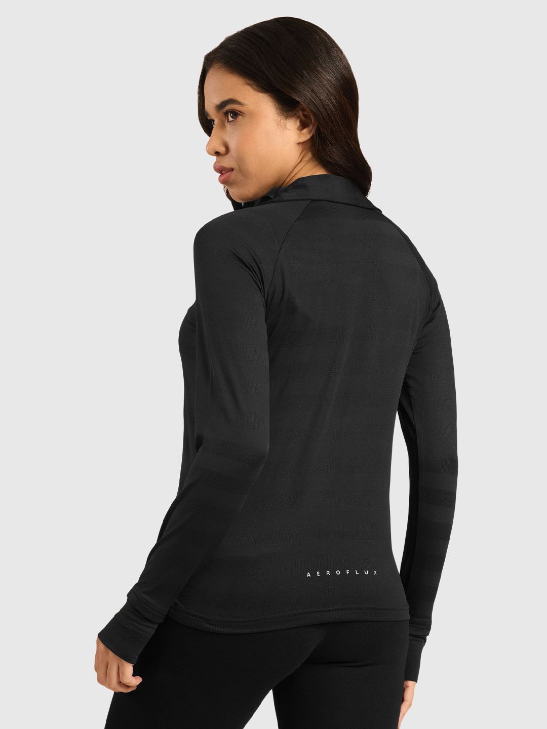 Vogue Women Self Design Full Sleeves Polo Collar T-shirt
