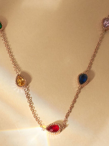 SALTY Stainless Steel Serenity Stone Studded Necklace