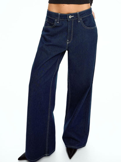 Pure Cotton Wide-Leg Jeans