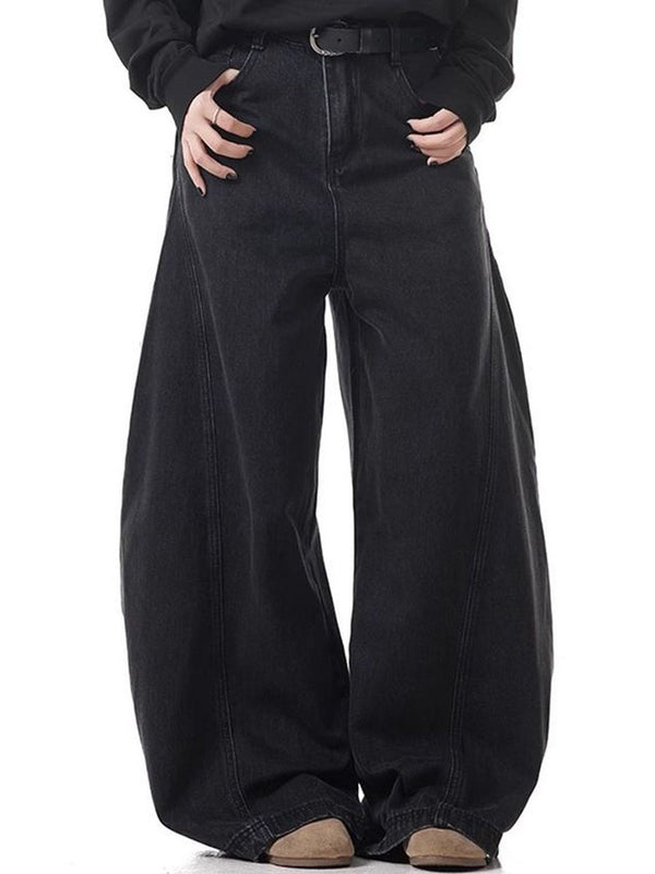 Men Wide Leg Mid-Rise Jeans