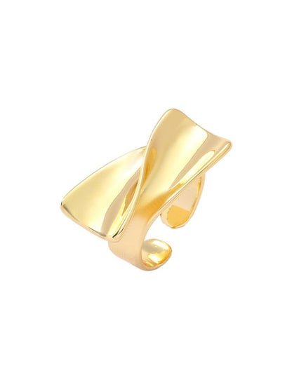 SALTY Women & Girls Gilded Statement Curve Stylish Adjustable Finger Ring