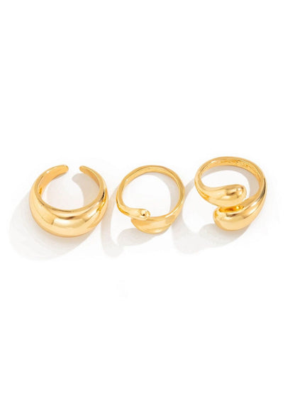 Set of 3 Gold-Plated Finger Ring