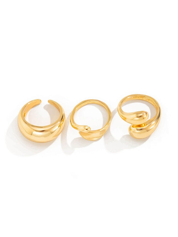 Set of 3 Gold-Plated Finger Ring