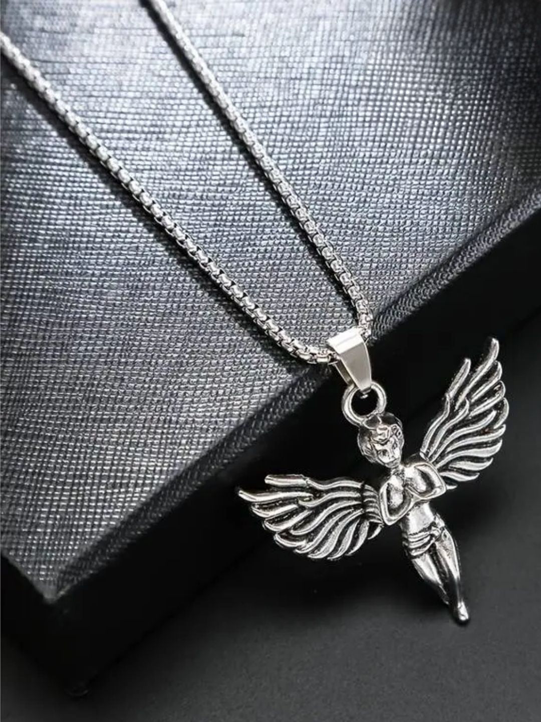 SALTY Pack of 2 Men Greek Angel Silver Chain
