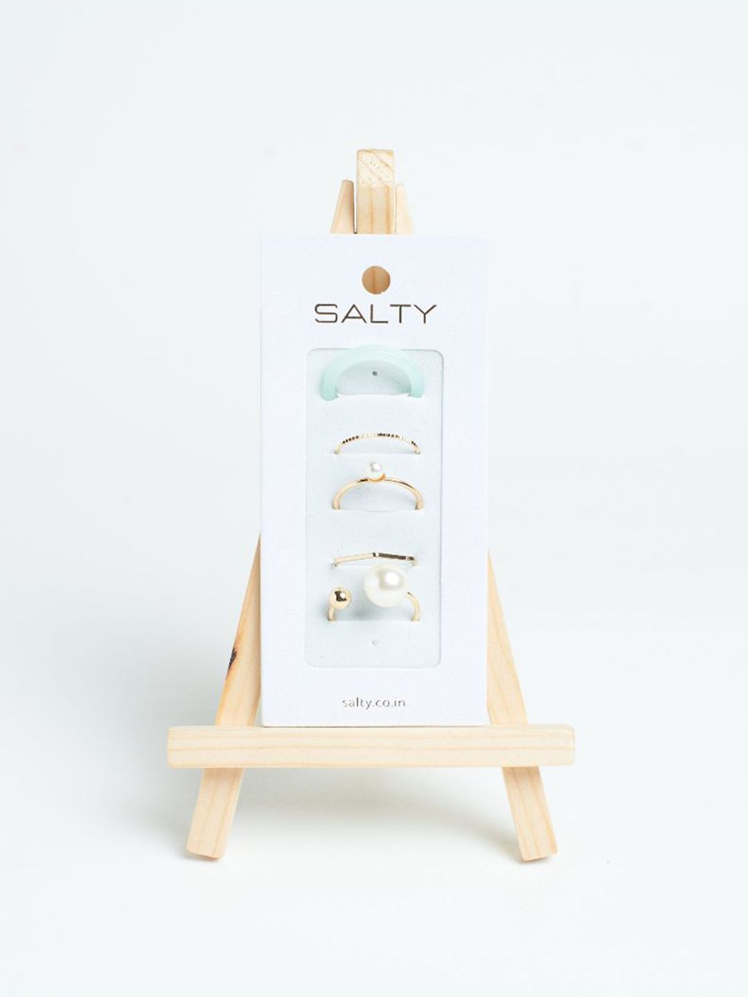 SALTY Set Of 5 Groove Stylish Adjustable Finger Ring