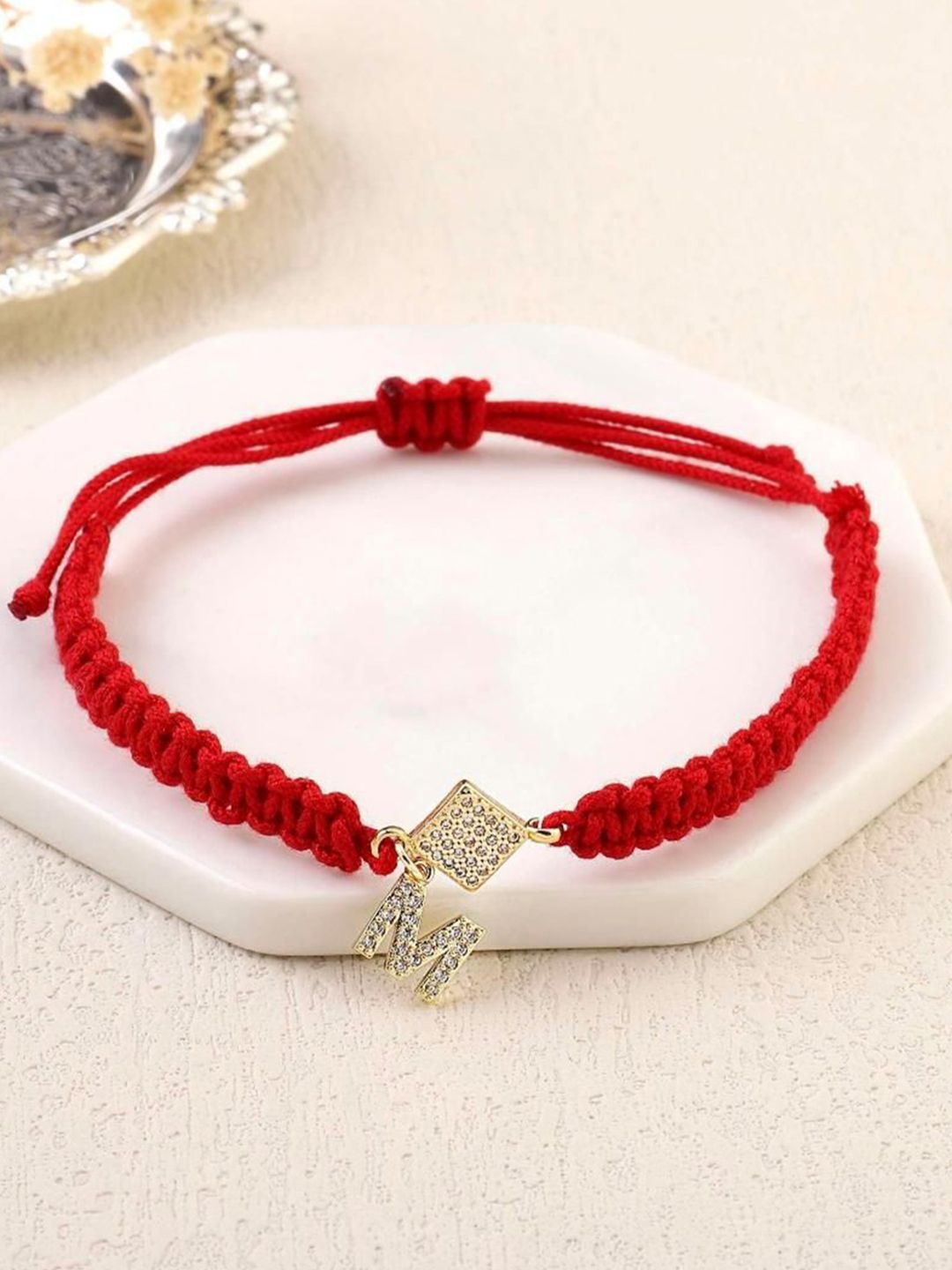 SALTY Women Artificial Stones Studded Stainless Steel Charm Bracelet