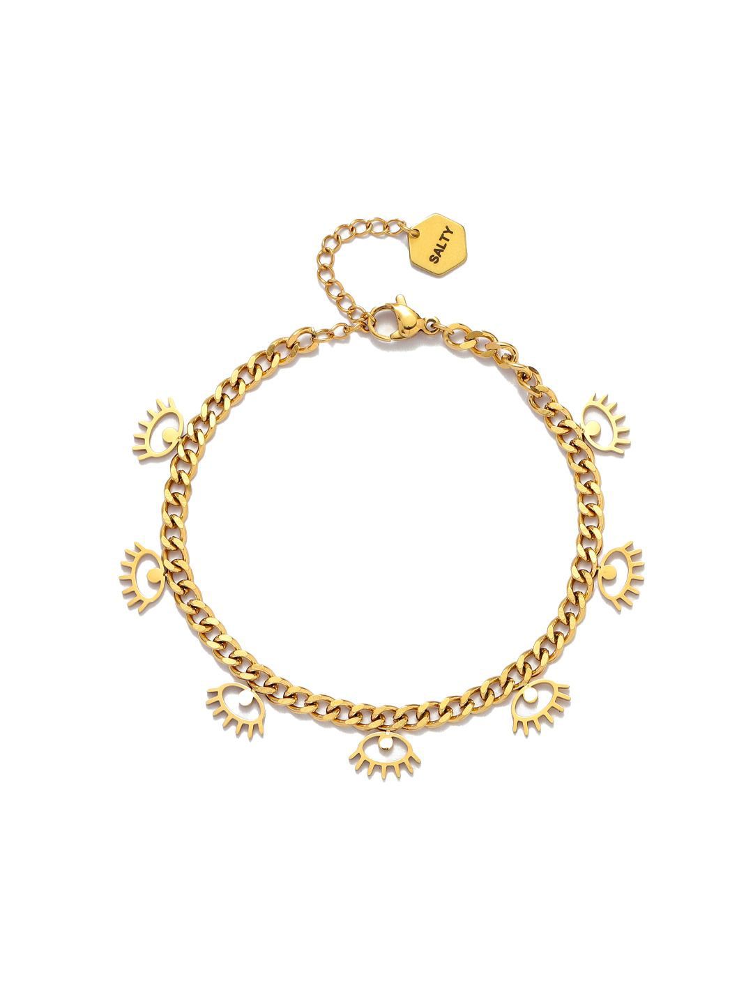 SALTY Women Stainless Steel Protective Evil Eye Link Bracelet