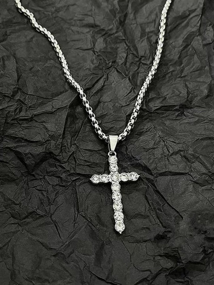 SALTY Set Of 2 Men Jesus Love & Cross Pendant Chain